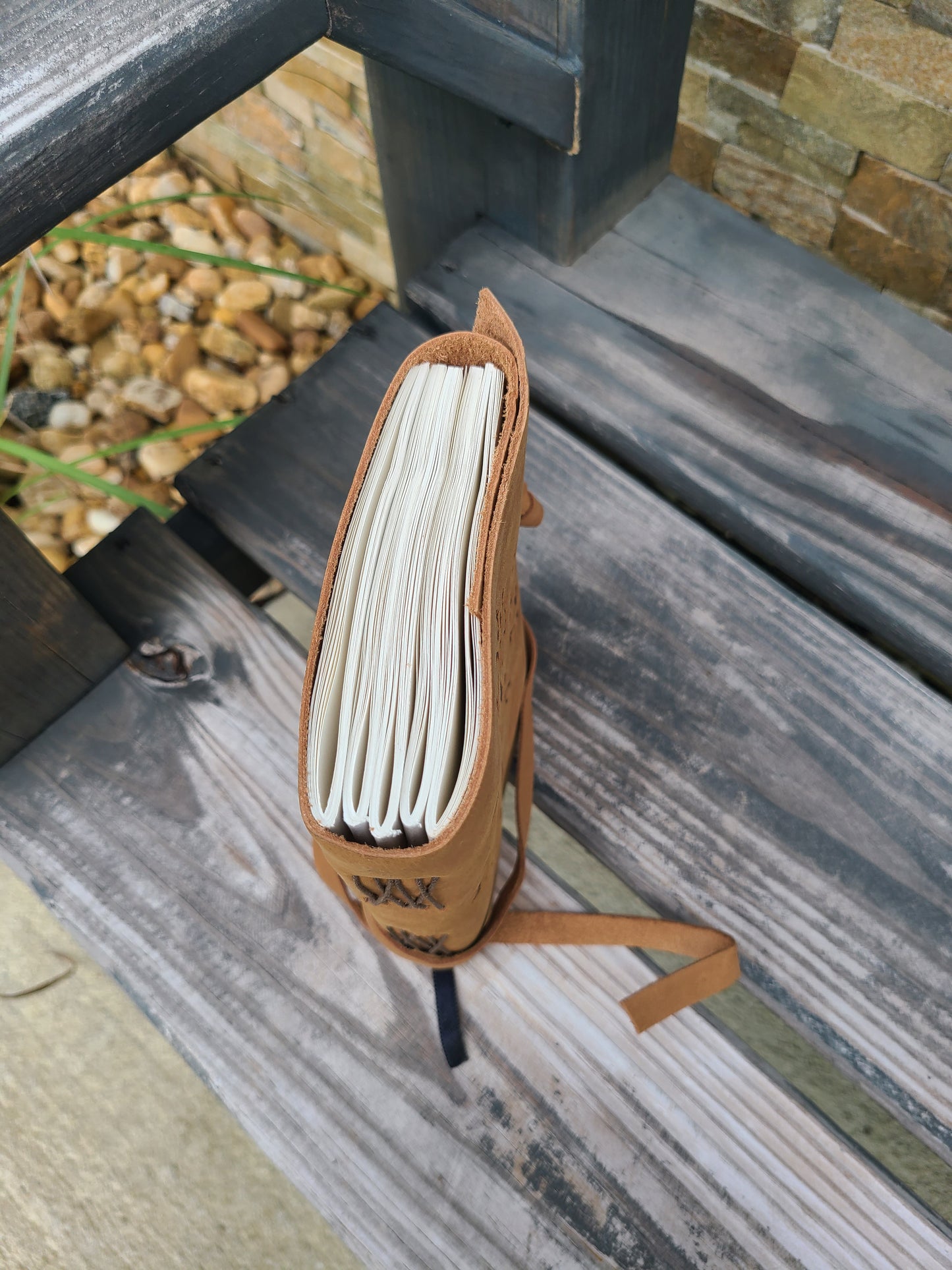 Tree of Life Buffalo Leather Writing Journal - Beige-Status Co. Leather Studio