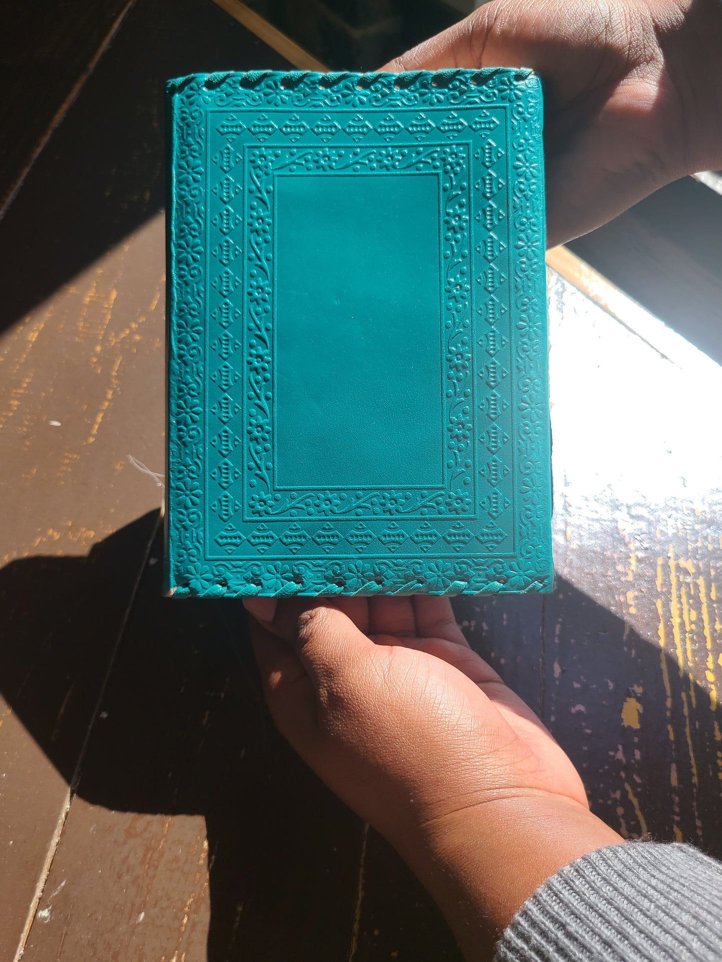 Turquoise Antique Leather Lock Journal-Status Co. Leather Studio