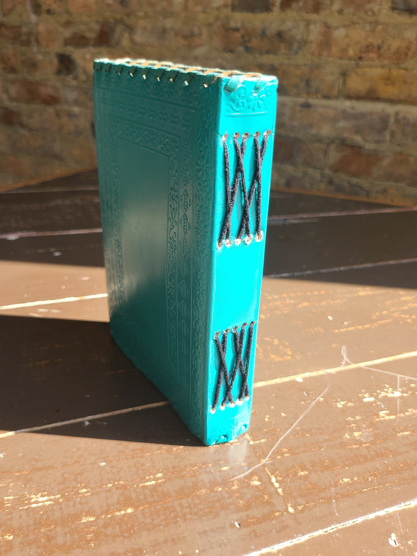 Turquoise Antique Leather Lock Journal-Status Co. Leather Studio