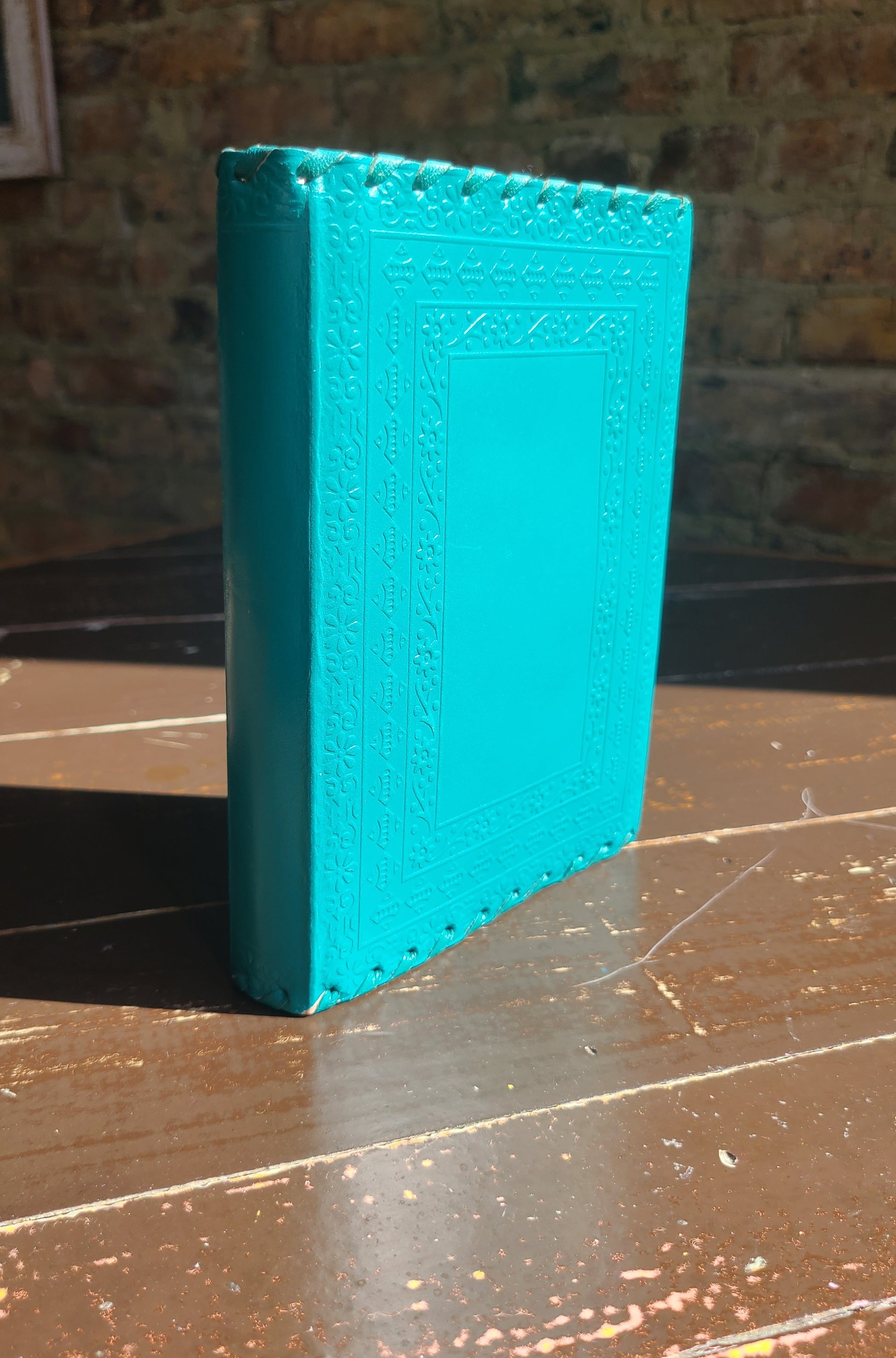 Turquoise Antique Leather Lock Journal-Status Co. Leather Studio