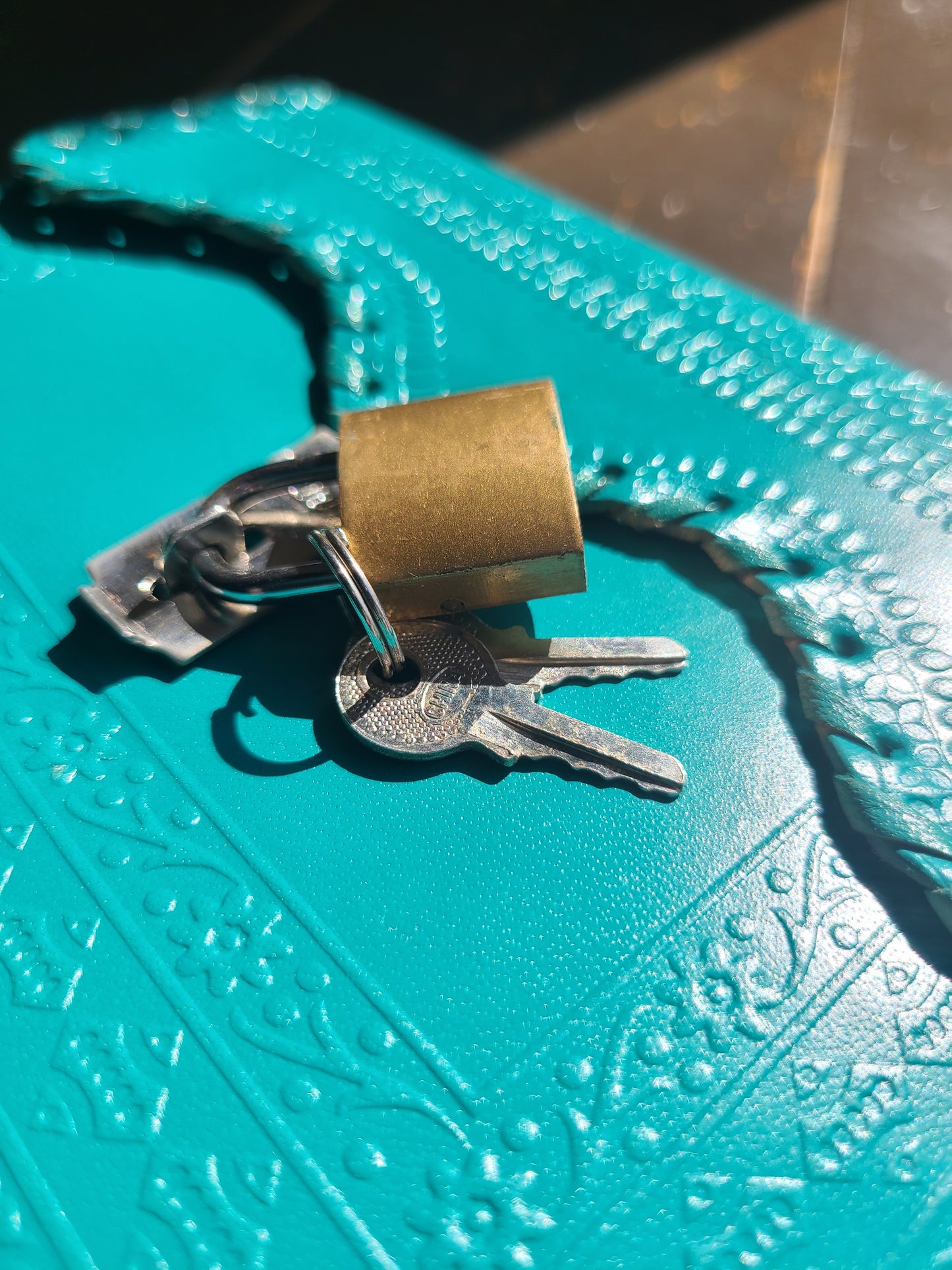 Turquoise Antique Leather Lock Journal-Status Co. Leather Studio