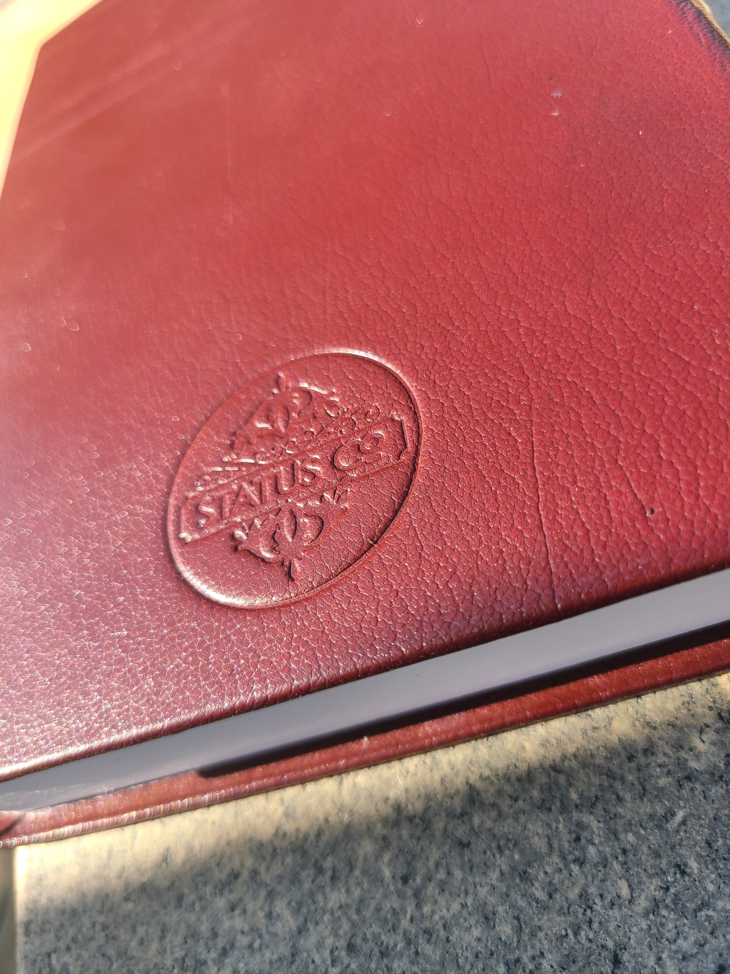 Italian Leather Masonic Writing Journal - Dark Red-Status Co. Leather Studio