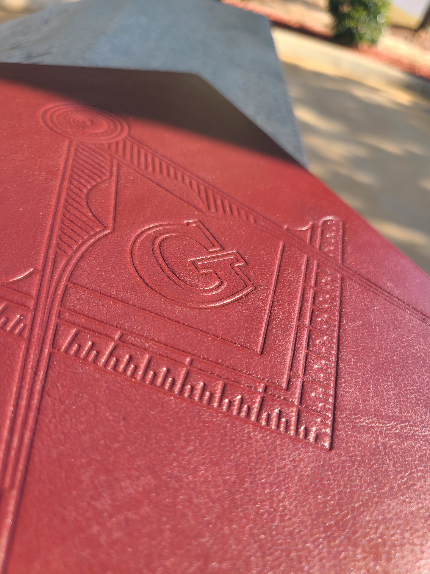 Italian Leather Masonic Writing Journal - Dark Red-Status Co. Leather Studio