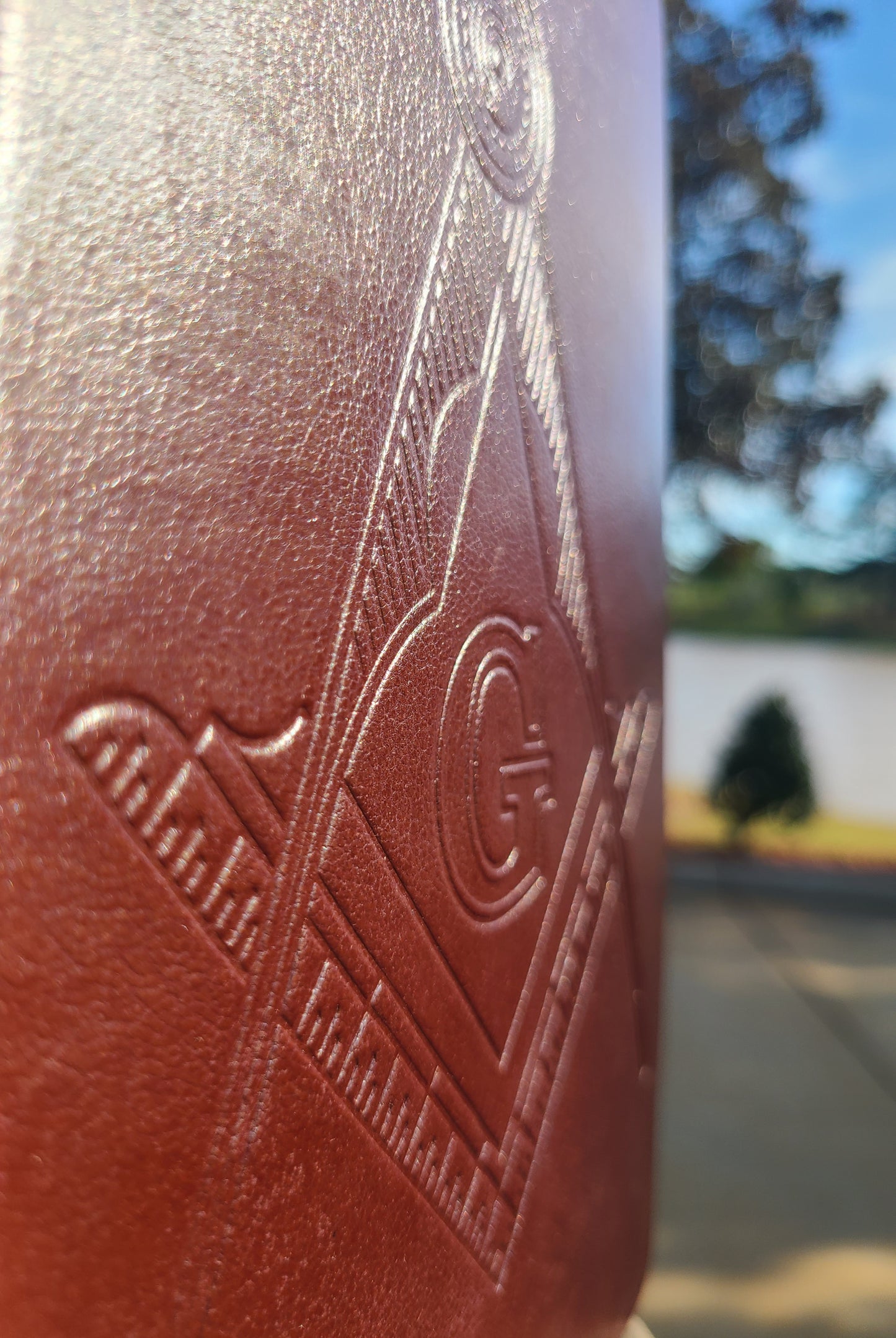 Italian Leather Masonic Writing Journal - Dark Red-Status Co. Leather Studio