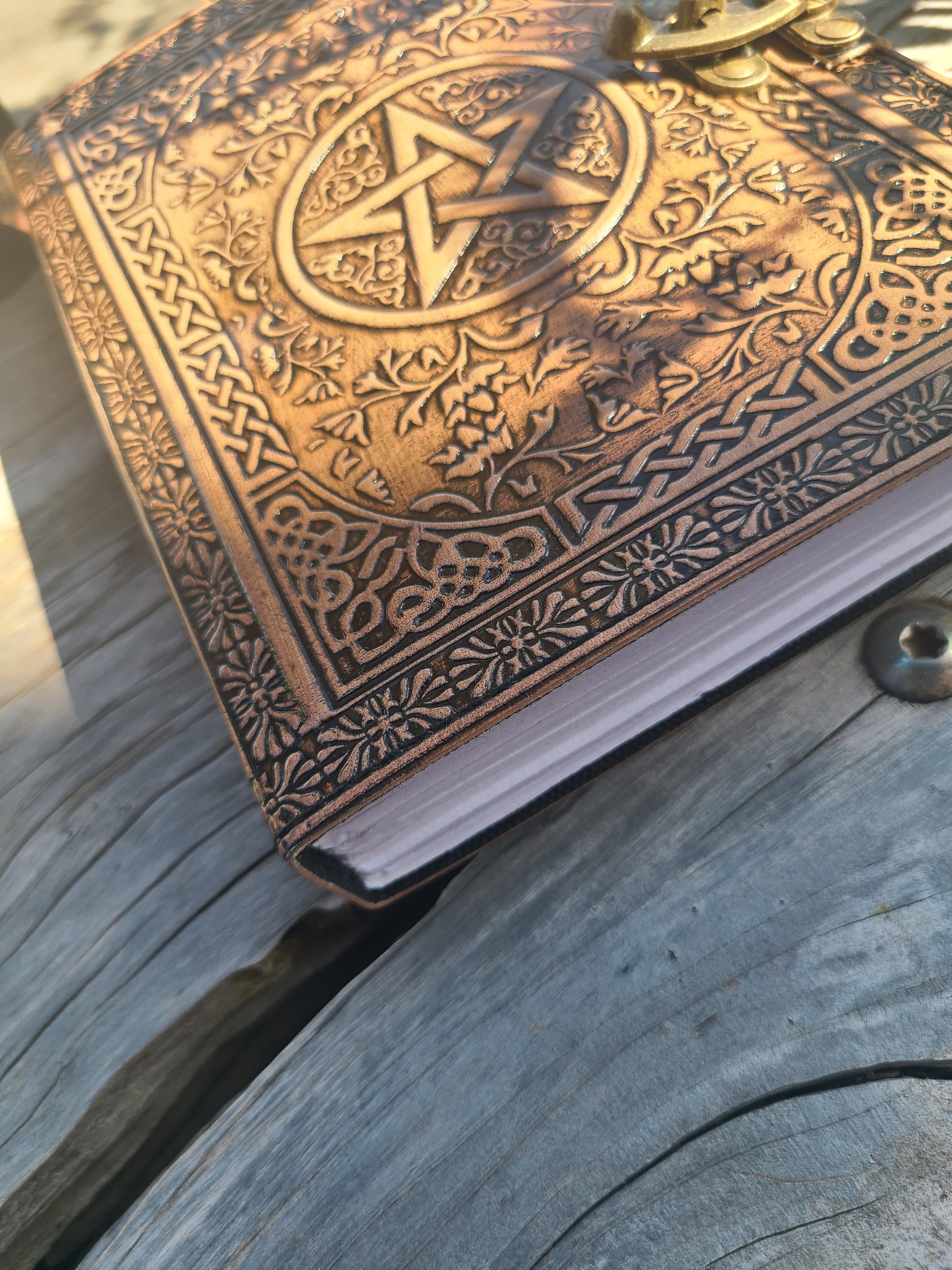 Antique Celtic Star Leather Journal-Status Co. Leather Studio
