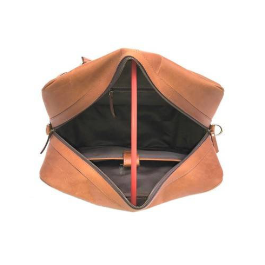 Leather Travel Shoulder Bag With Handles-Status Co. Leather Studio