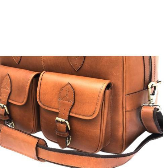 Leather Travel Shoulder Bag With Handles-Status Co. Leather Studio