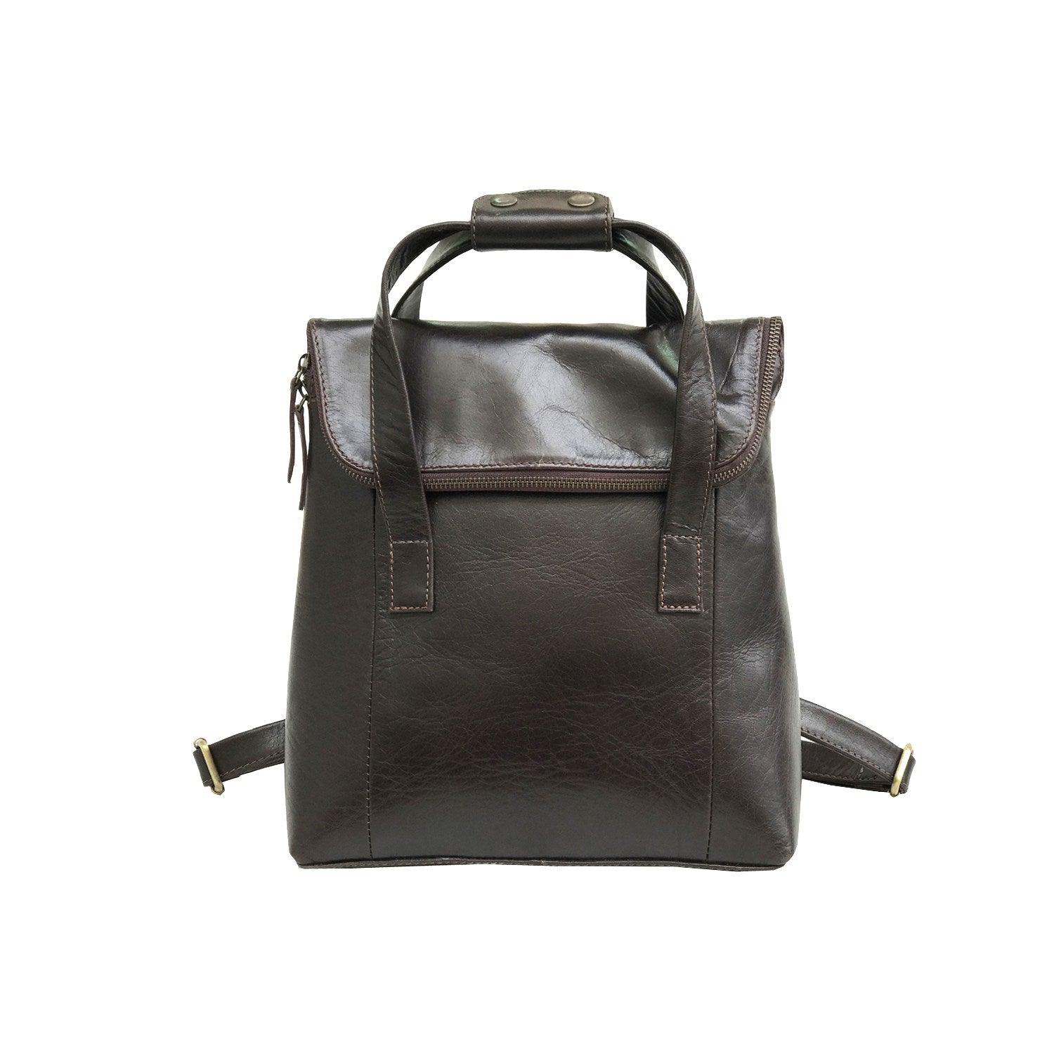 Dark Brown Leather Travel Backpack-Status Co. Leather Studio