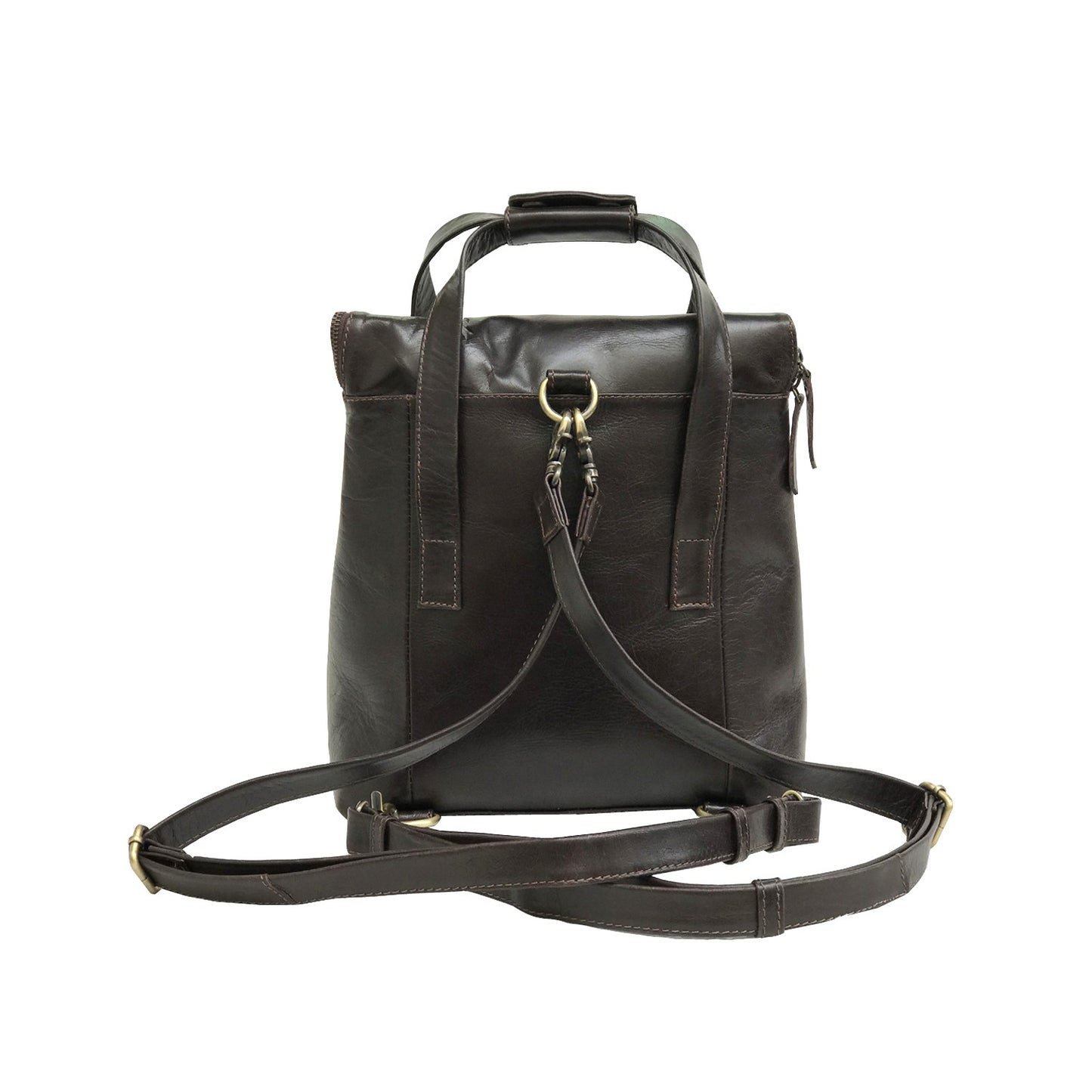 Dark Brown Leather Travel Backpack-Status Co. Leather Studio