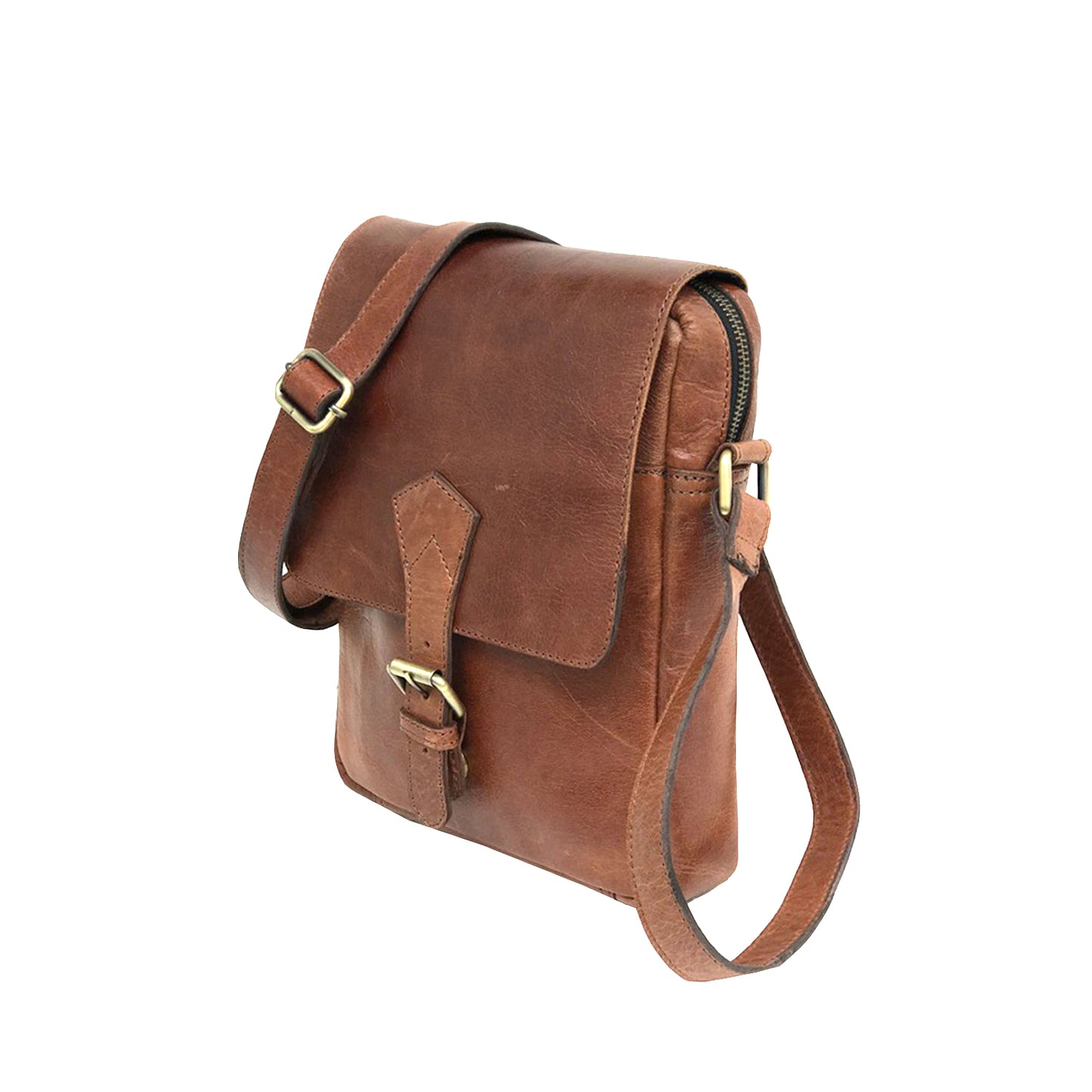 Full-grain Buffalo Leather Sling Messenger Bag - Expresso Brown-Status Co. Leather Studio