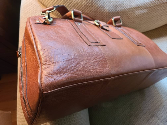 Handcrafted Brown Cowhide Leather Duffel-Status Co. Leather Studio