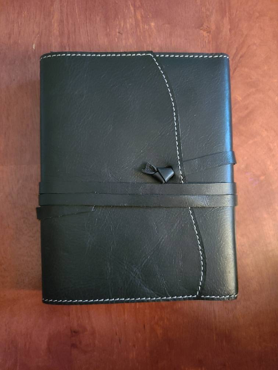 Executive Black Leather Stitched Journal-Status Co. Leather Studio