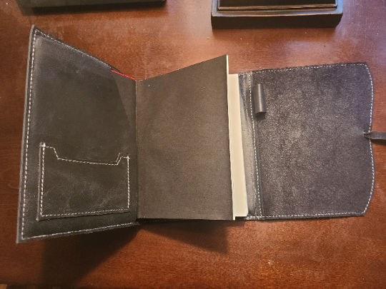 Executive Black Leather Stitched Journal-Status Co. Leather Studio