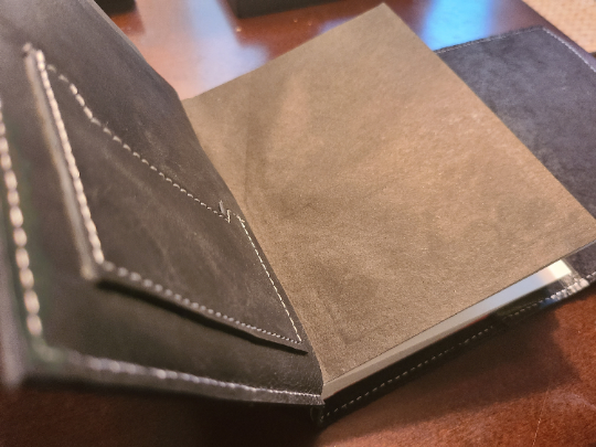 Executive Black Leather Stitched Journal-Status Co. Leather Studio