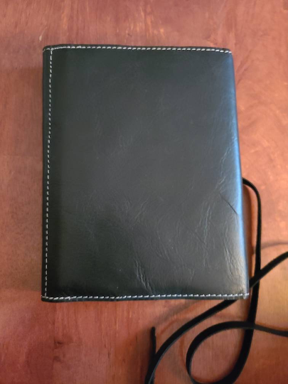 Executive Black Leather Stitched Journal-Status Co. Leather Studio