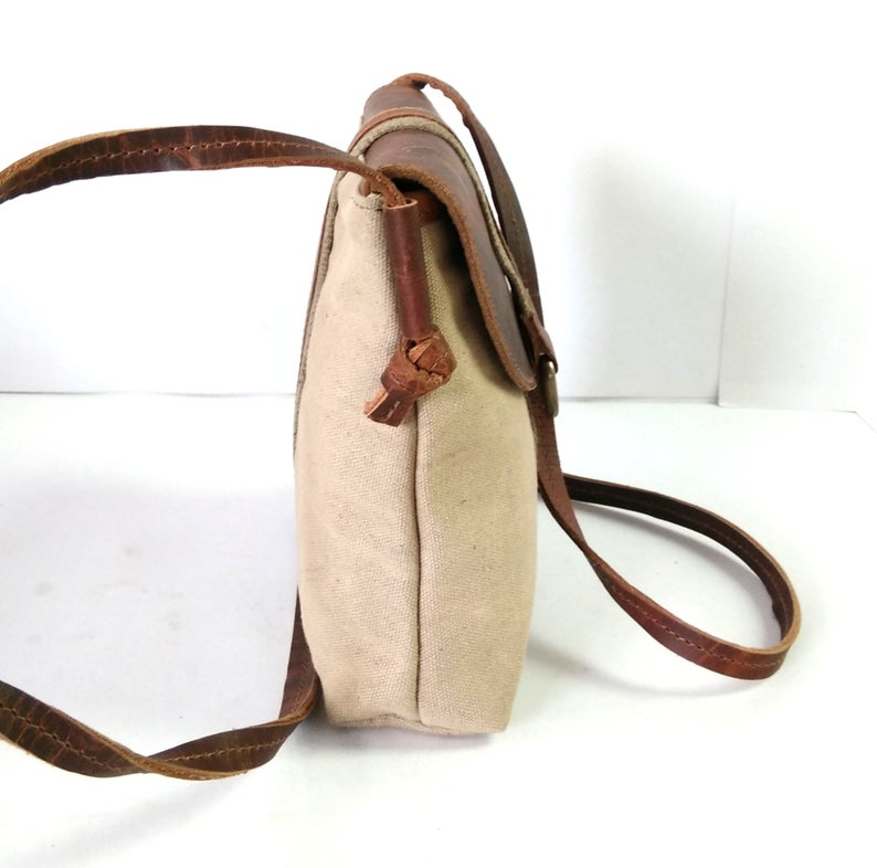 Leather and Canvas Mini Sling Bag-Status Co. Leather Studio