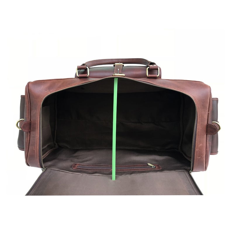 Combo Offer - 24 inch Men's Buffalo Leather Weekender Duffel and Toiletry Bag-Status Co. Leather Studio