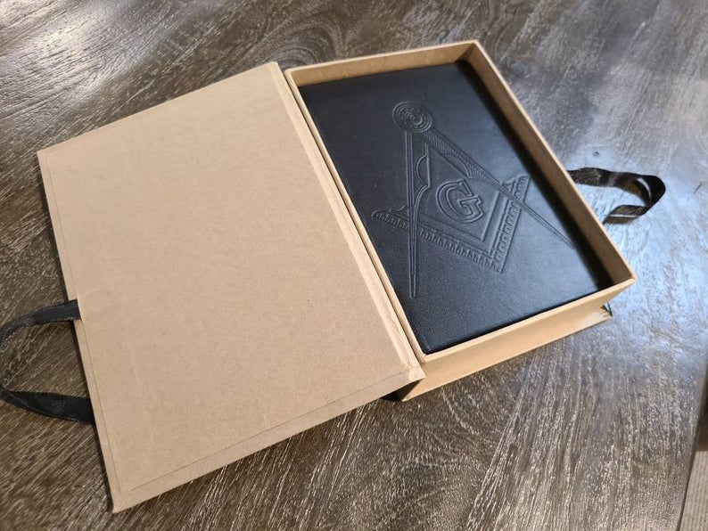 Italian Leather Masonic Writing Journal-Status Co. Leather Studio
