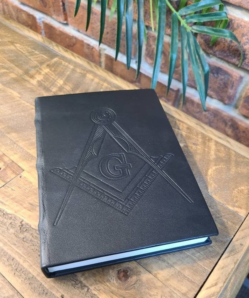 Italian Leather Masonic Writing Journal-Status Co. Leather Studio