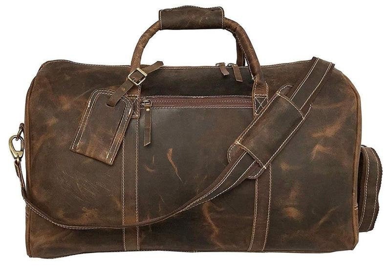 Genuine Buffalo Leather Duffel Bag-Status Co. Leather Studio