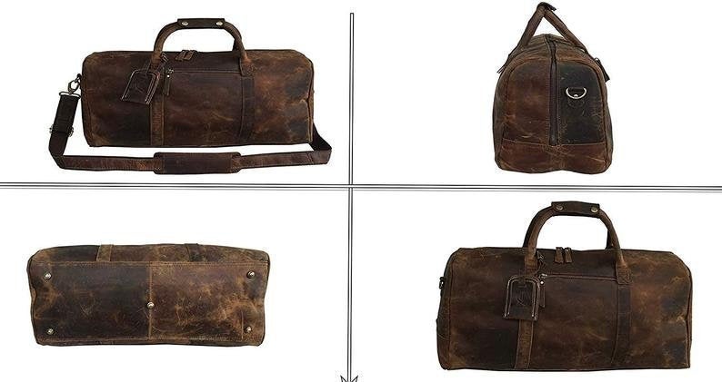 Genuine Buffalo Leather Duffel Bag-Status Co. Leather Studio