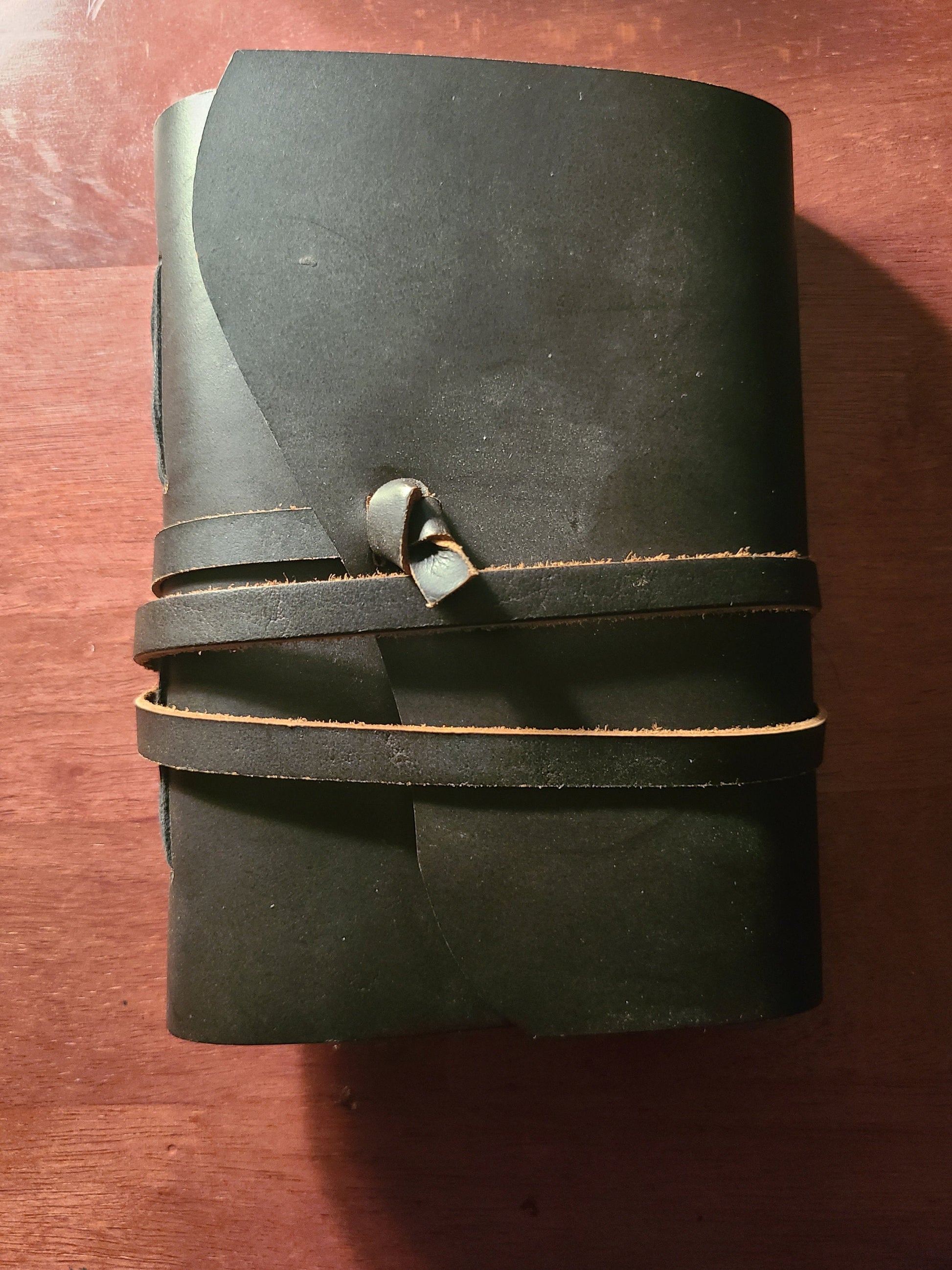 Leather Writing Journal With Leather Strap Closure-Status Co. Leather Studio