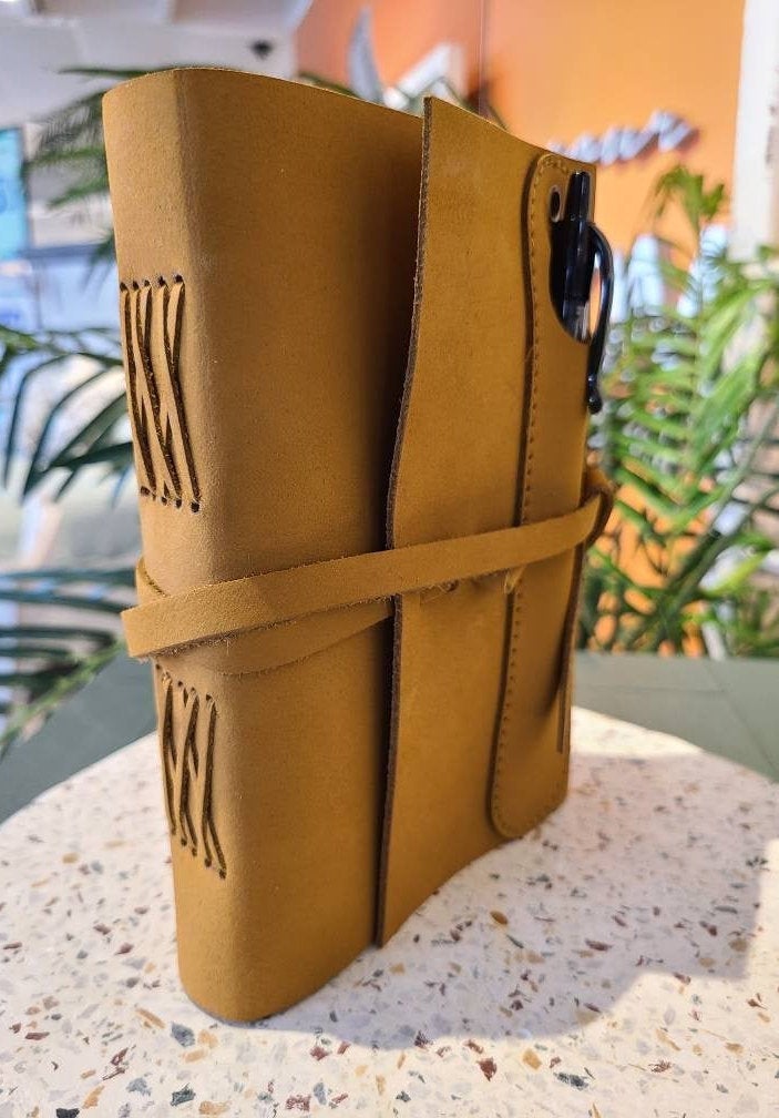 Leather Writing Journal With Pen Pocket-Status Co. Leather Studio